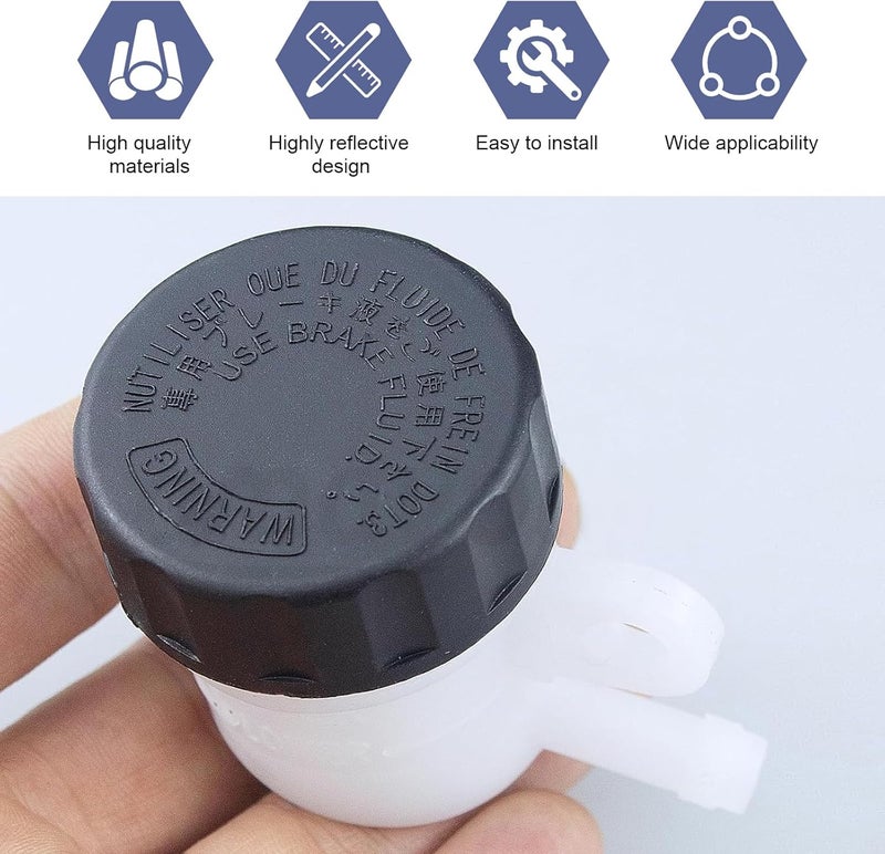 Bawkars Master Cylinder Fluid Oil Reservoir, Rear Brake Fluid Reservoir Clutch Tank Oil Cup, Universal Fit for Motorcycle Pit Dirt Bike ATV 4 Wheel QUAD (Black & White) - Image 3